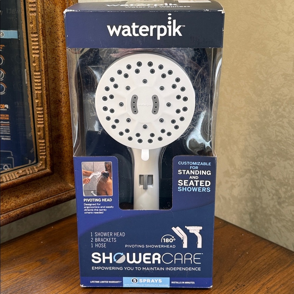 Waterpik ShowerCare White Shower Head for Seated and Standing Showers